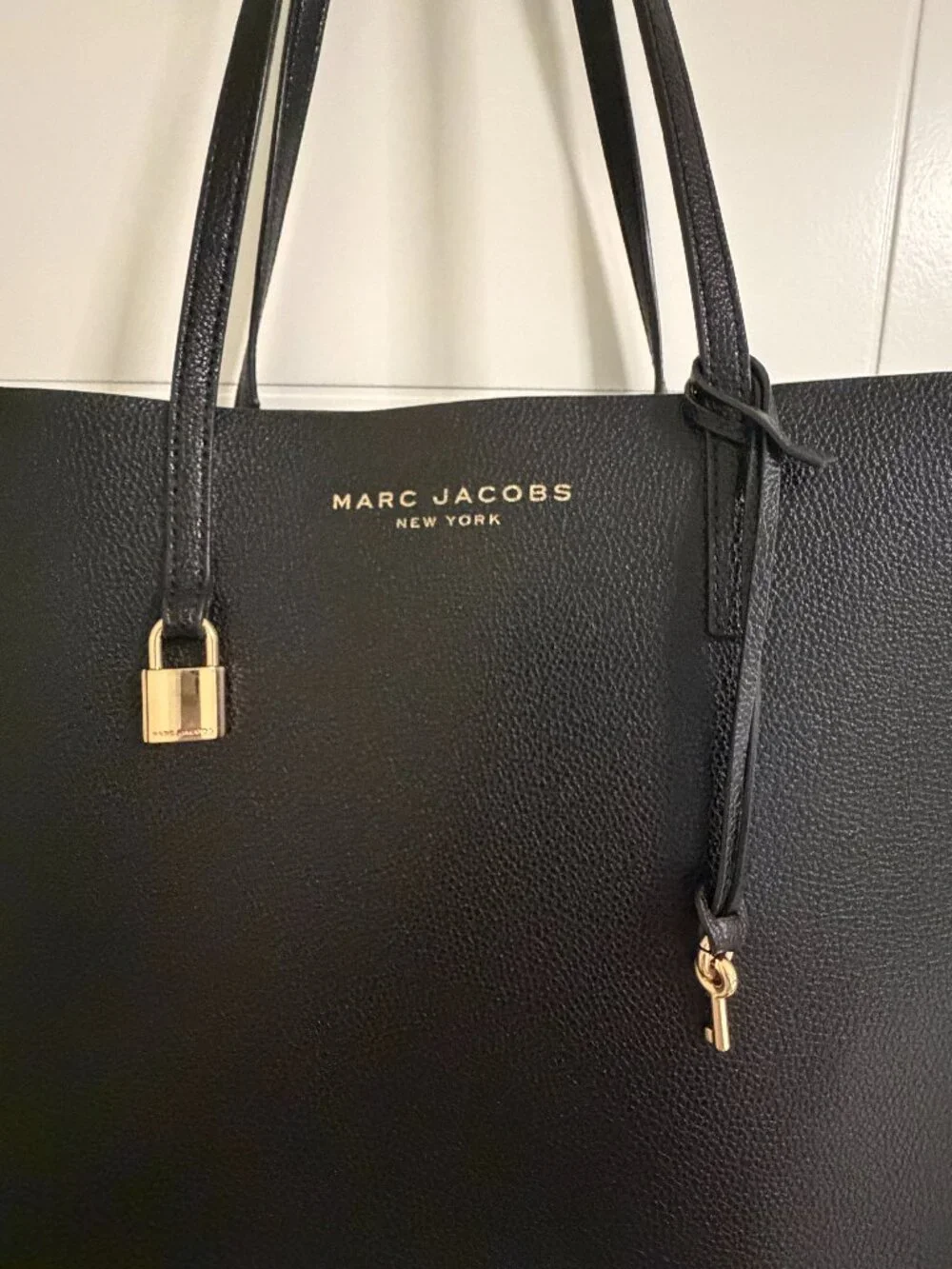 Marc Jacobs The Grind Black Leather Tote Shoulder Bag